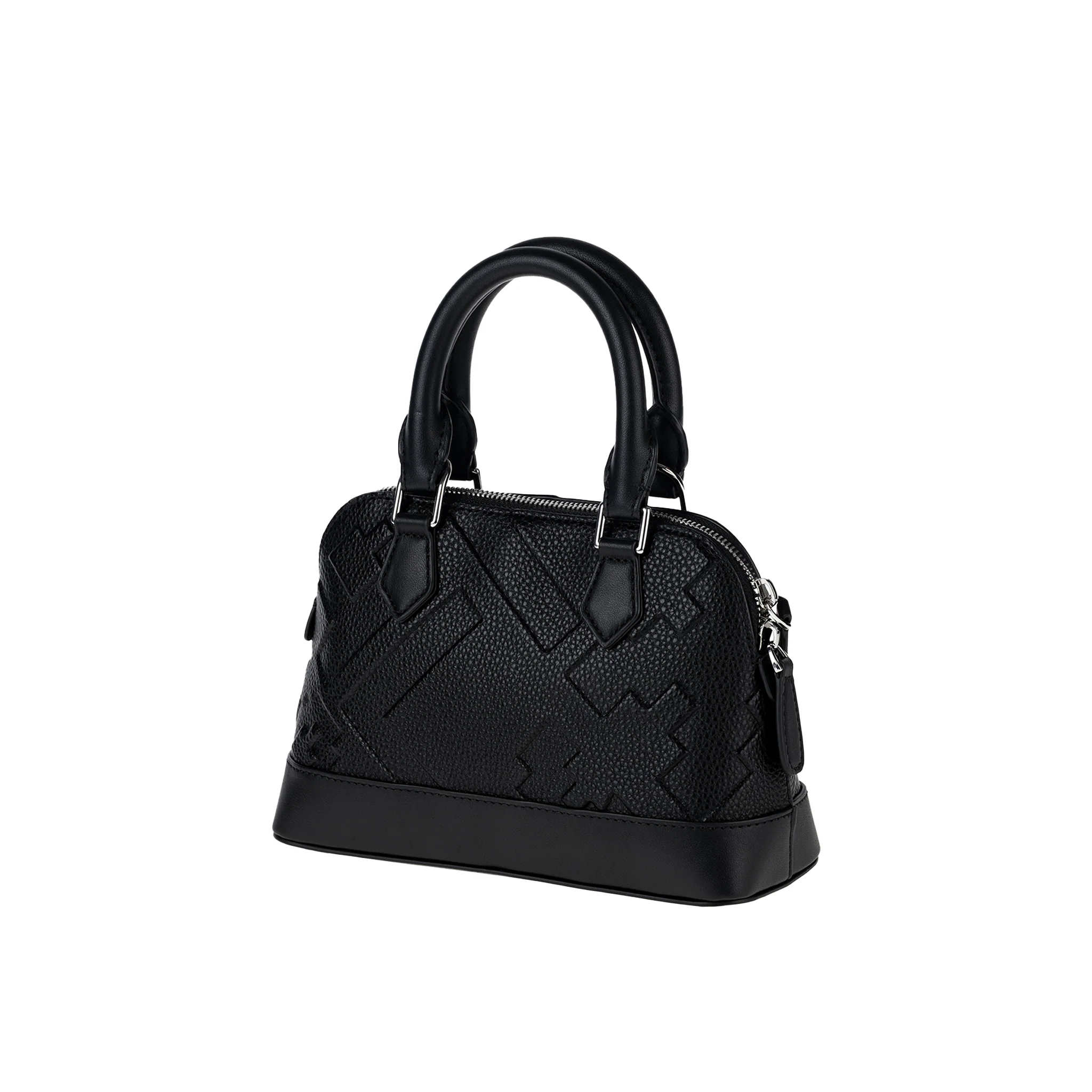 EMBOSSED DOME BAG - BLACK - Image 3