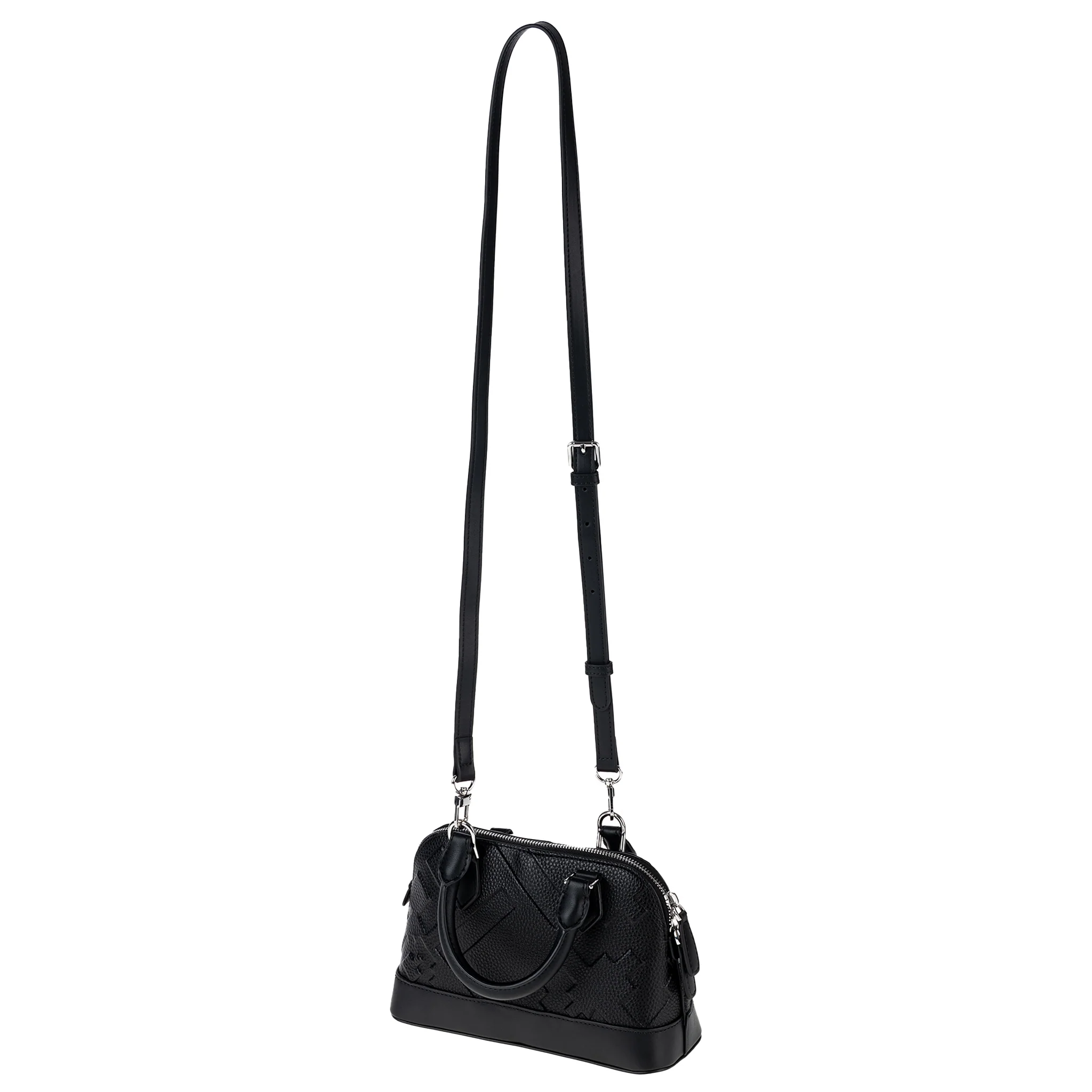 EMBOSSED DOME BAG - BLACK - Image 4